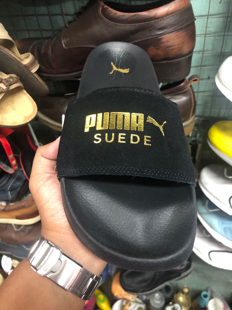 Leadcat Puma Suede Slides Black Men s Fashion Footwear Slippers