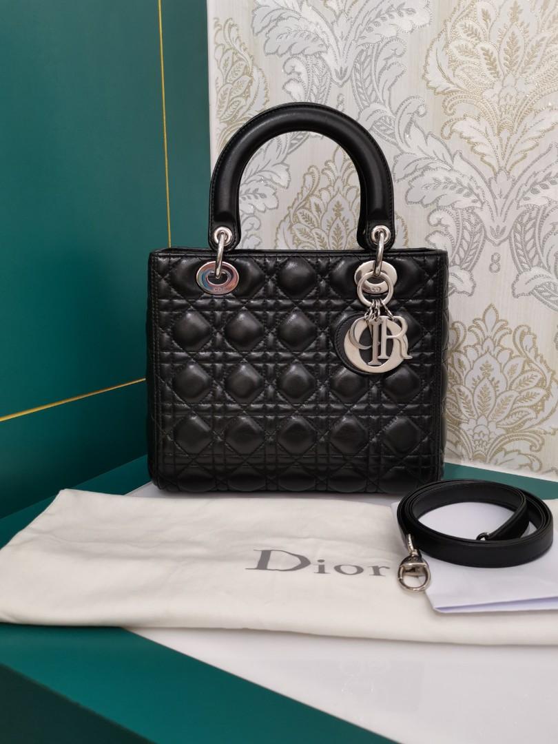Like New Lady Dior Medium Black Lamb With Shw Luxury Bags Wallets Handbags On Carousell