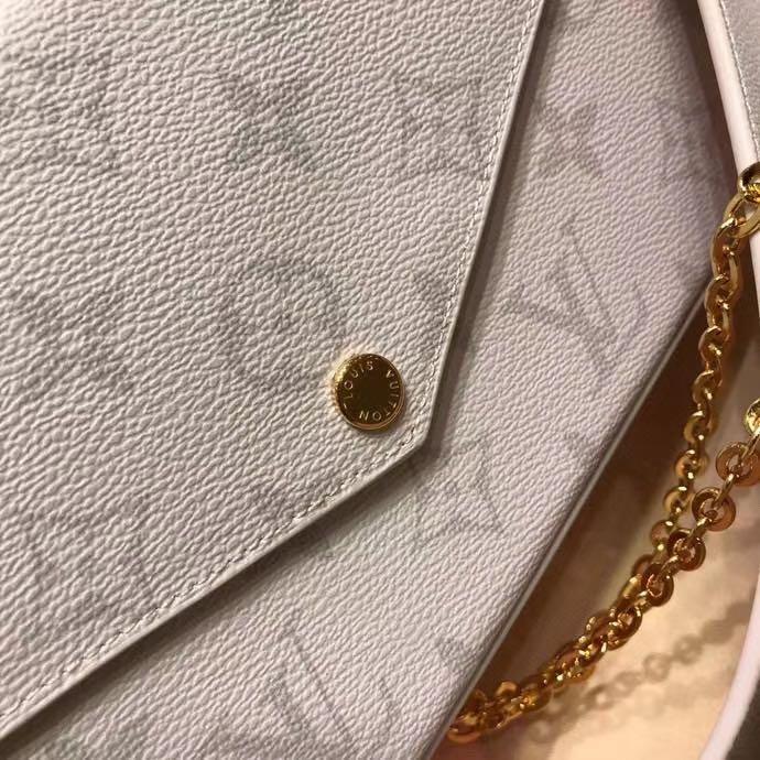 Louis Vuitton, Felicie pochette White Leather ref.1002761 - Joli