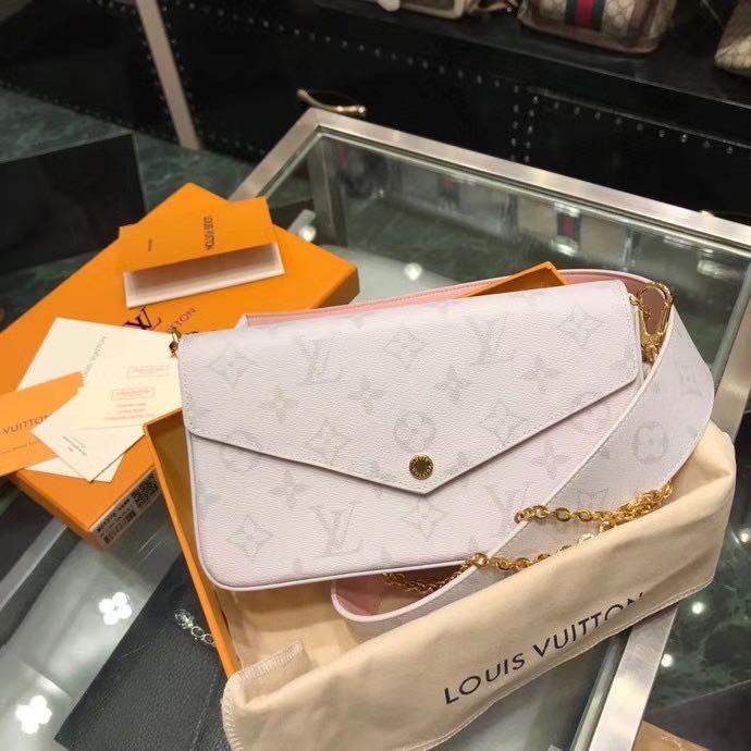 Louis Vuitton Pochette Felicie- White, Women's Fashion, Bags