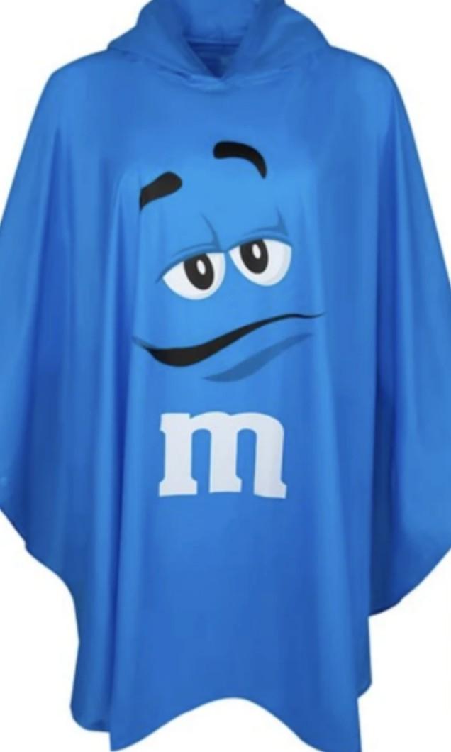 M&M's World Blue Characters Poncho in Tote Bag One Size New with