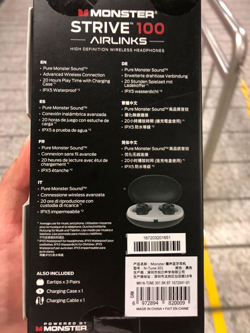 Monster strive 100 best sale true wireless earbuds