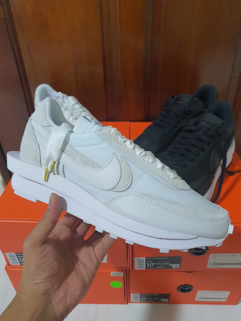 nike x sacai ld waffle white nylon