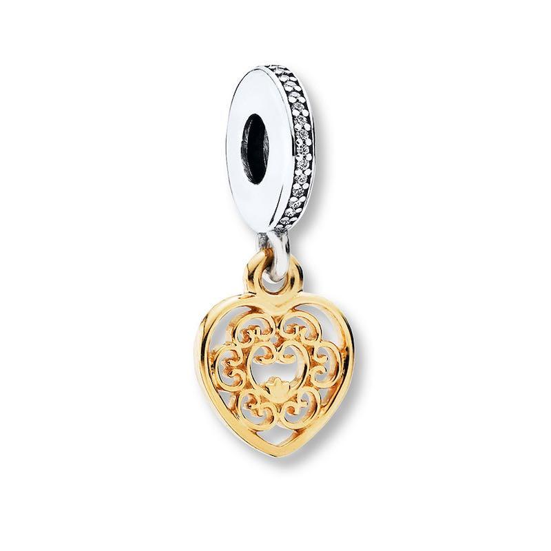 pandora magnificent heart charm with 14k gold Women s Fashion