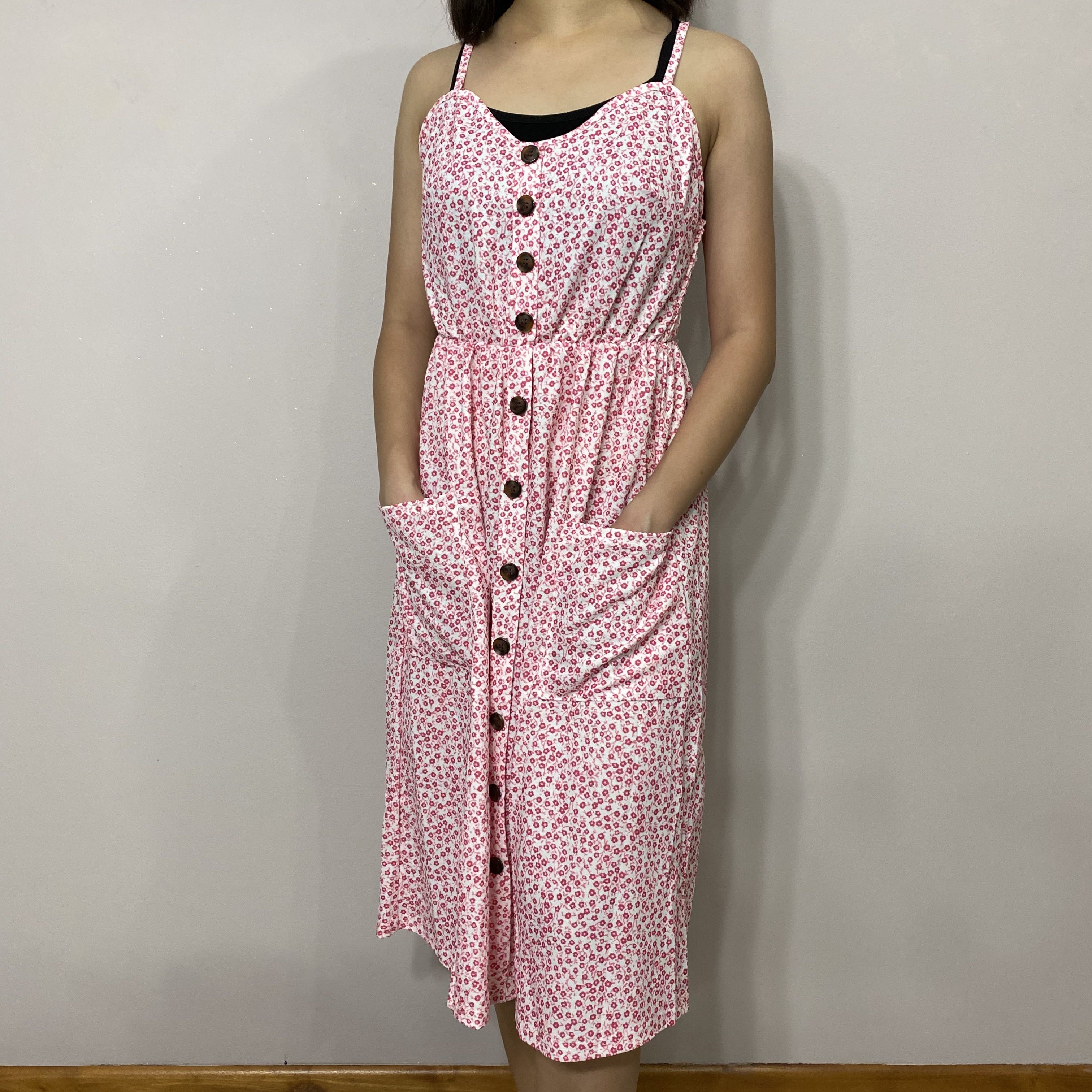 maxi dress pink floral