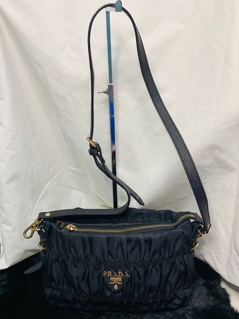 Prada crumpled top bag