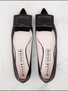 Roger Vivier rv gommettine black patent ballerina flats shoes 36 黑色平底鞋