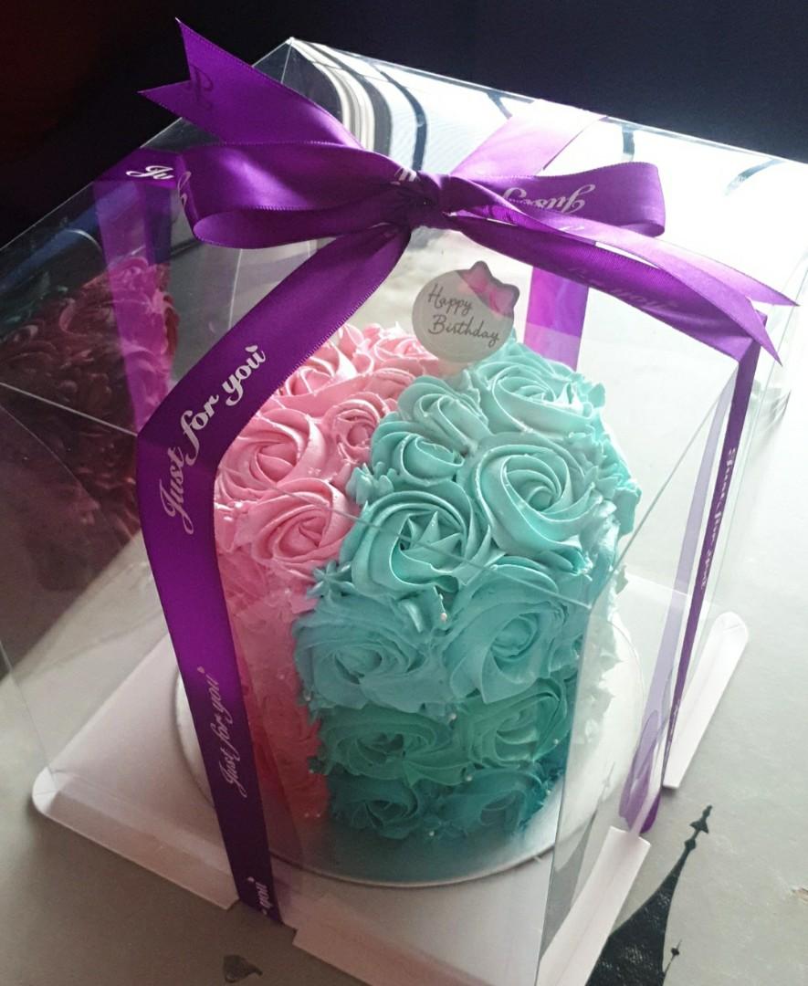 Rosette cake (Category: Homemade Bakes) located in Singapore. Submitted by lilacowbakes (Listing ID 1024176535, Image 2). Description: Duo tone rosette cake ....Happy colours.