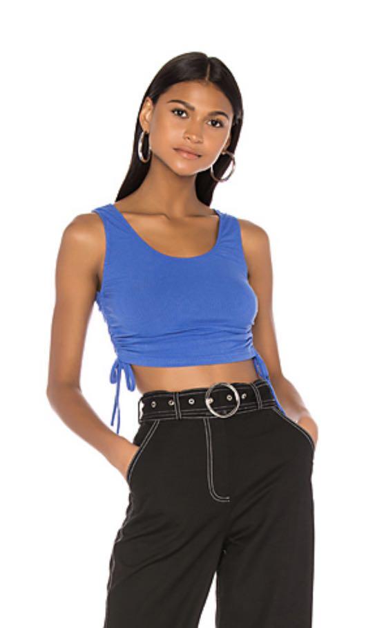 blue ruched top