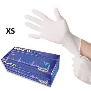 Size XS Ronco Latex Medical Examination Gloves (100)