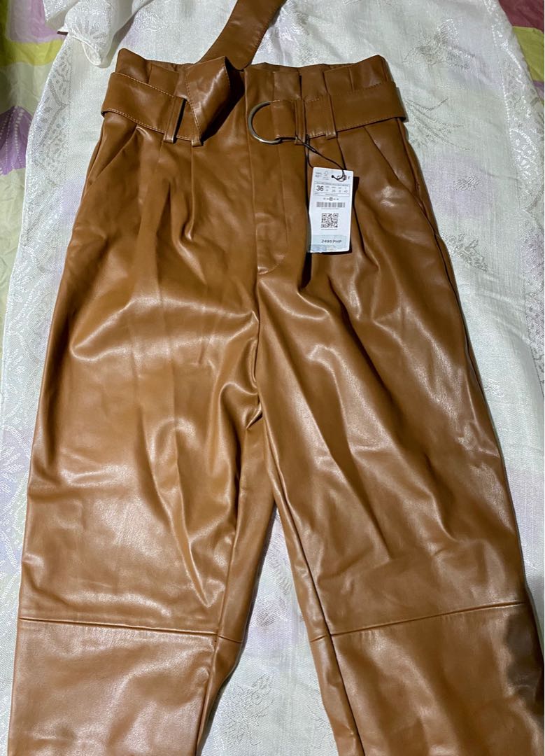 Stradivarius faux leather trousers 