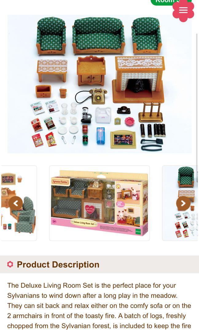 sylvanian family deluxe living room set
