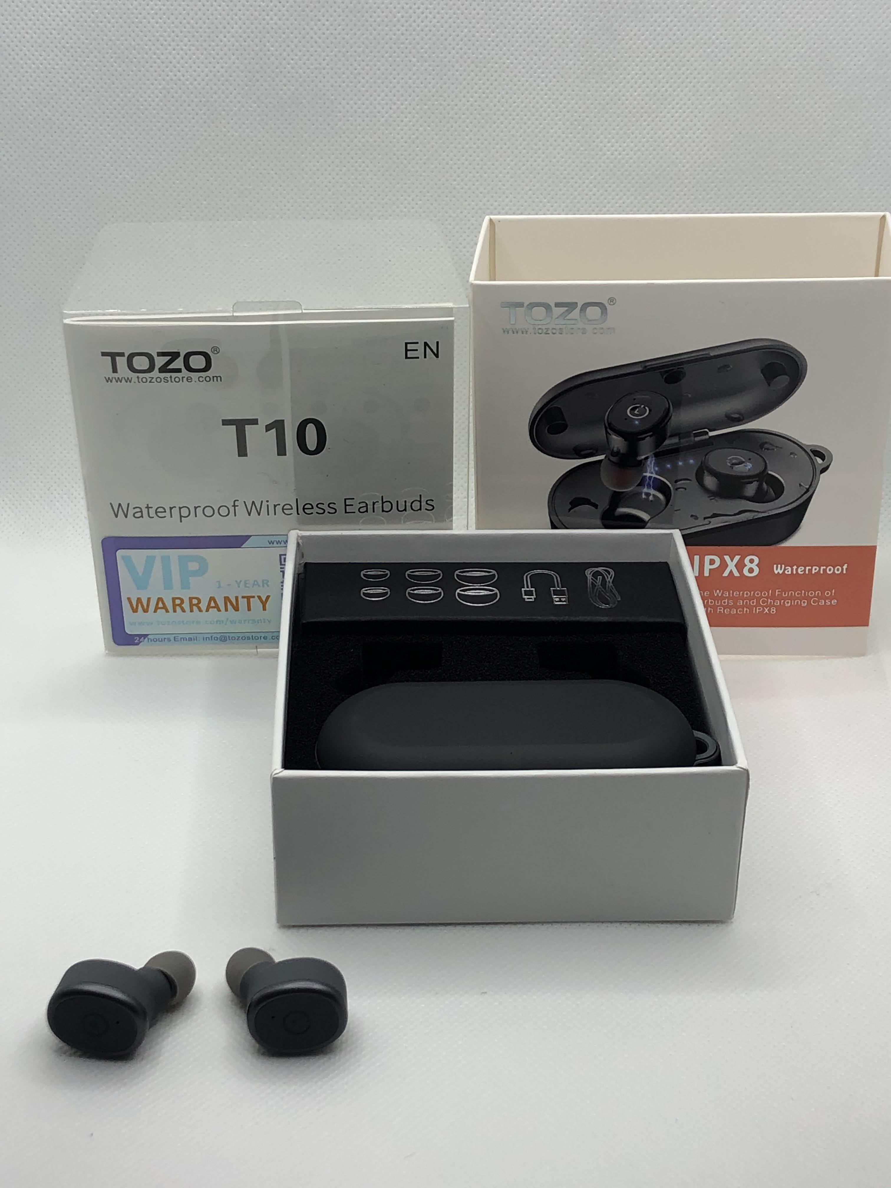 TOZO T10 Bluetooth Wireless Earbuds with Wireless Charging Case