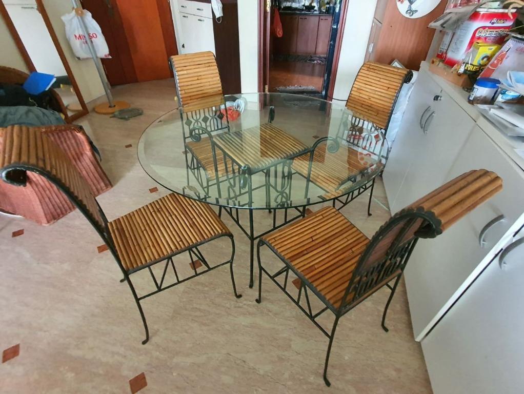 Wrought Iron Dining Table Set Furniture Tables Chairs On Carousell