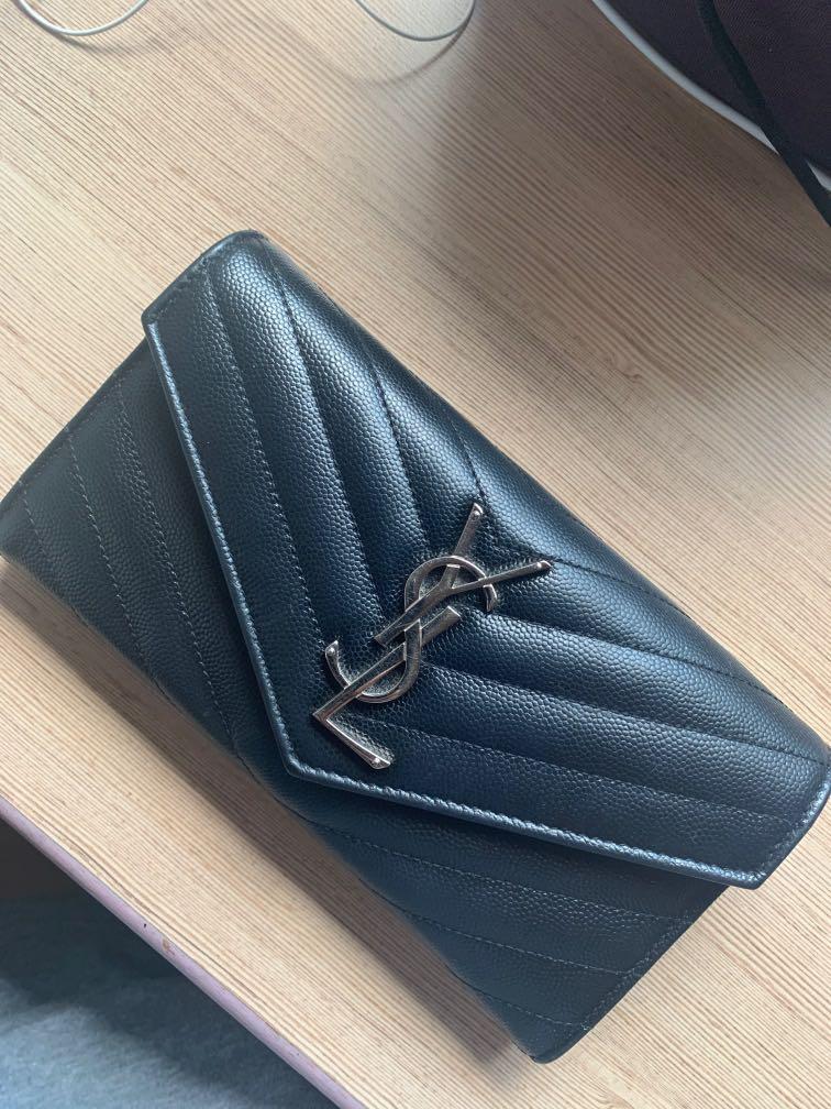 YSL large Monogram quilted wallet, Luxury, Bags & Wallets, Wallets on Carousell