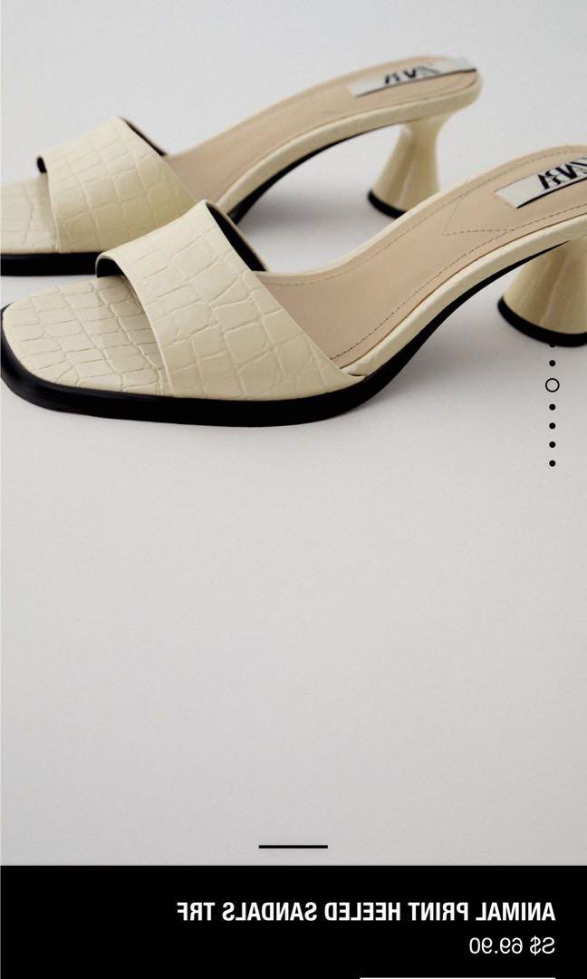 zara animal print heeled sandals