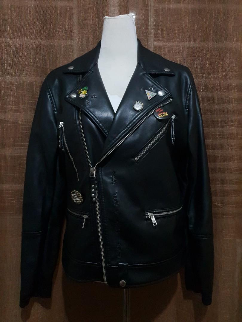 zara black jacket leather