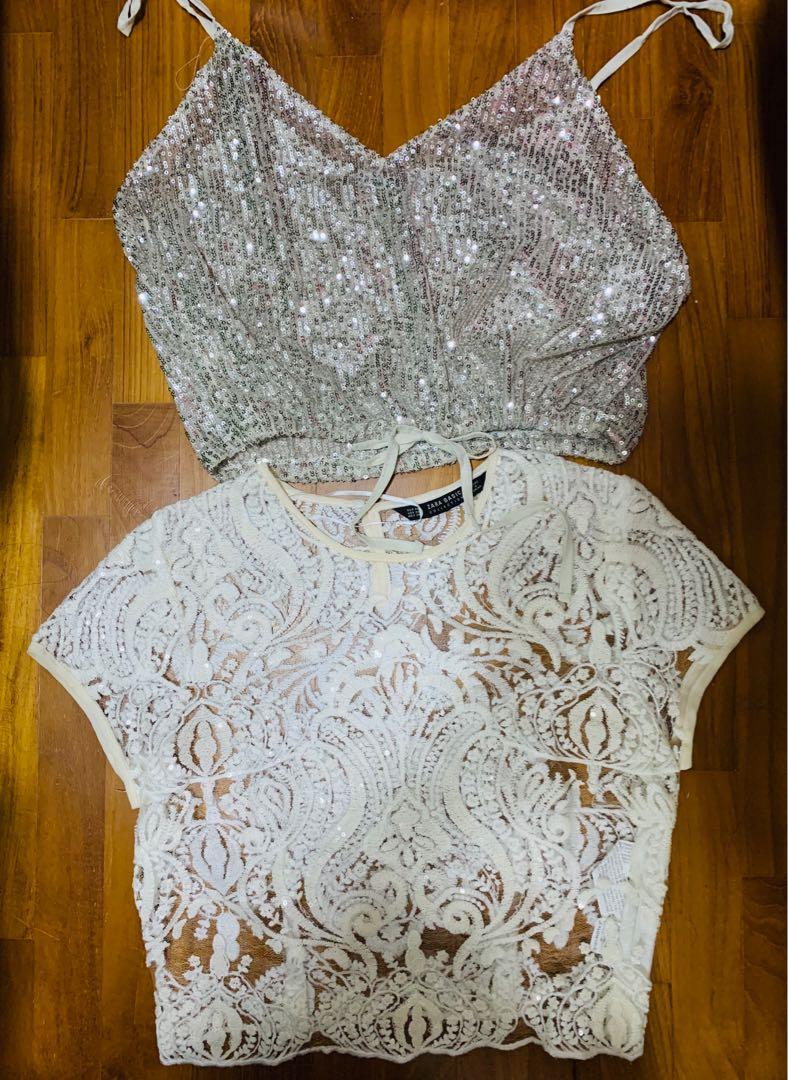 sequin blouse zara