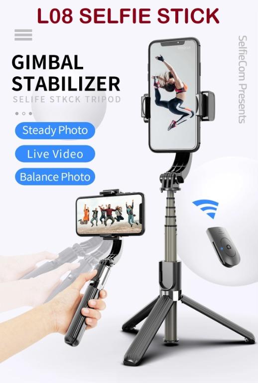 2020 Gimbal Stabilizer Selfie Stick Tripod L08 Mobile Phones Tablets Mobile Tablet Accessories Mobile Accessories On Carousell