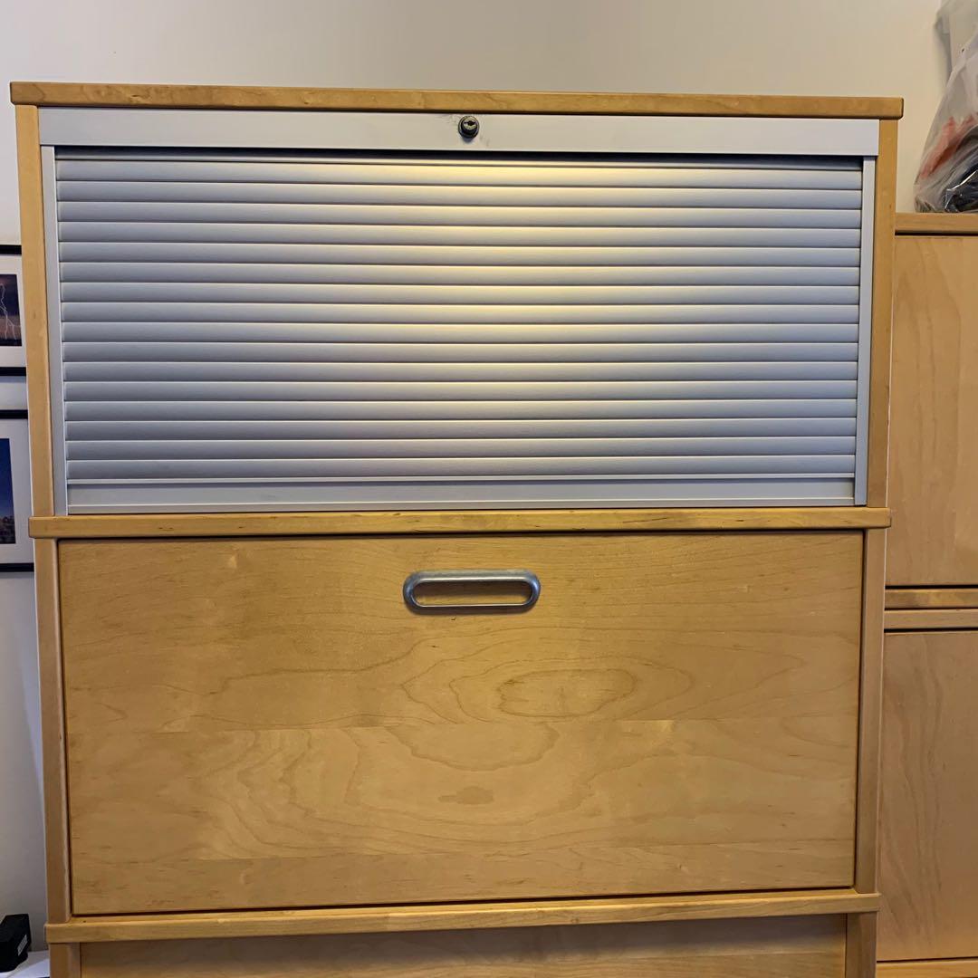 Ikea Office Cabinet Beechwood Furniture Shelves Drawers On Carousell