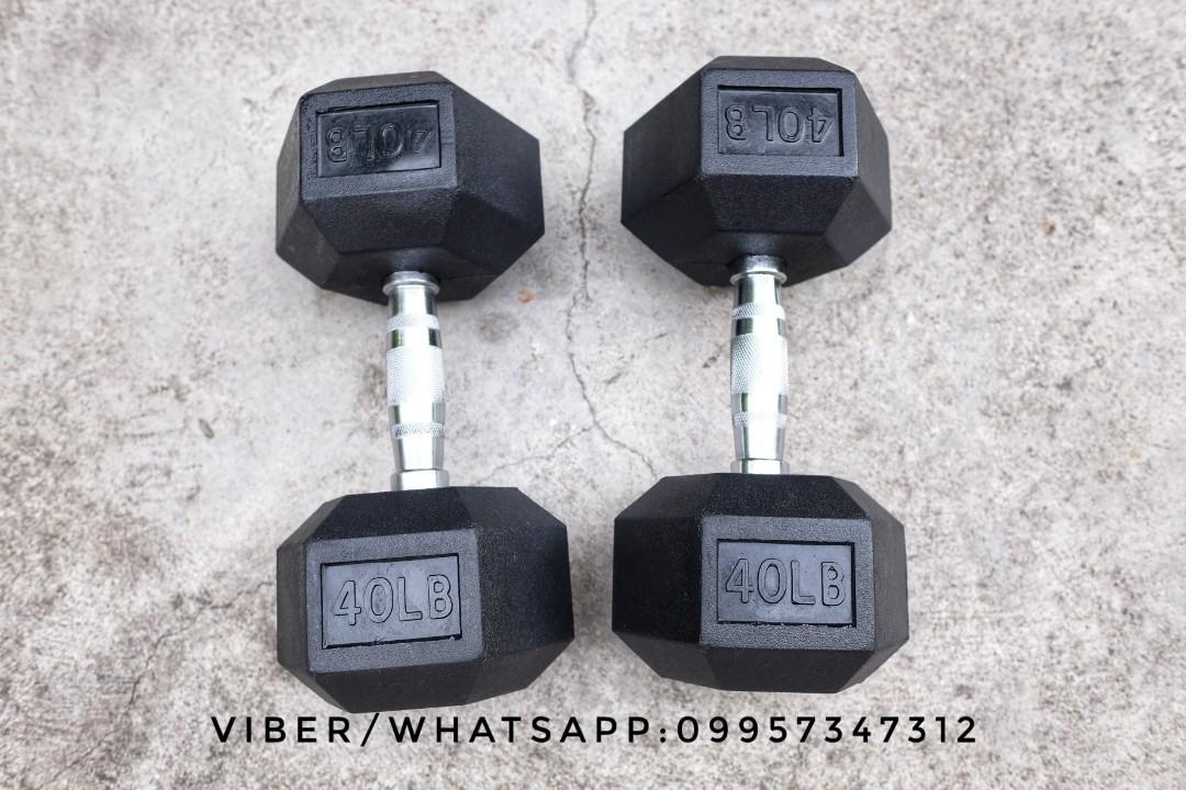 40 lb rubber hex dumbbells