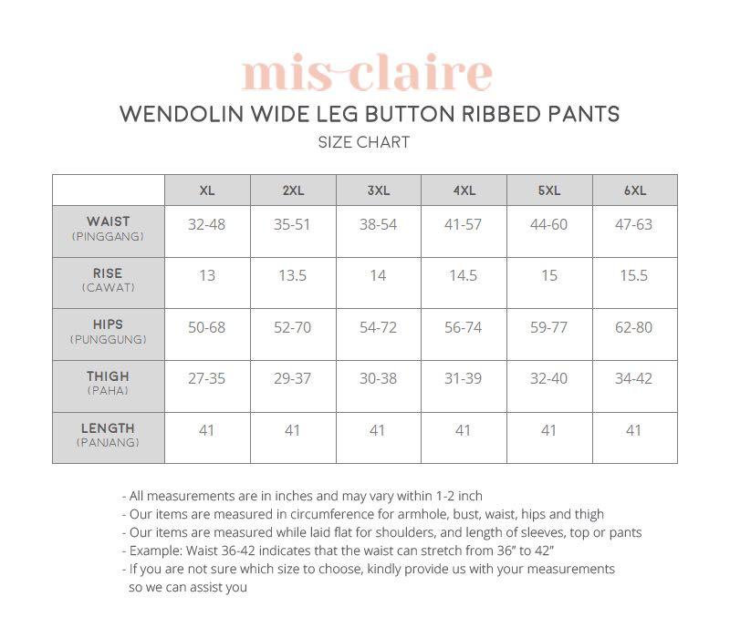 14 size pants in inches