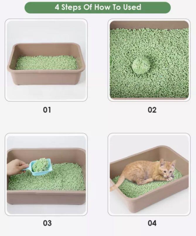 6L Cat Litter Edible Tofu Material Sand Clumping Toilet Flush Easy