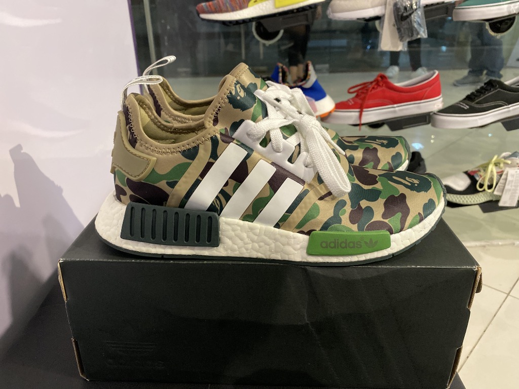 Nmd bape olive camo sale