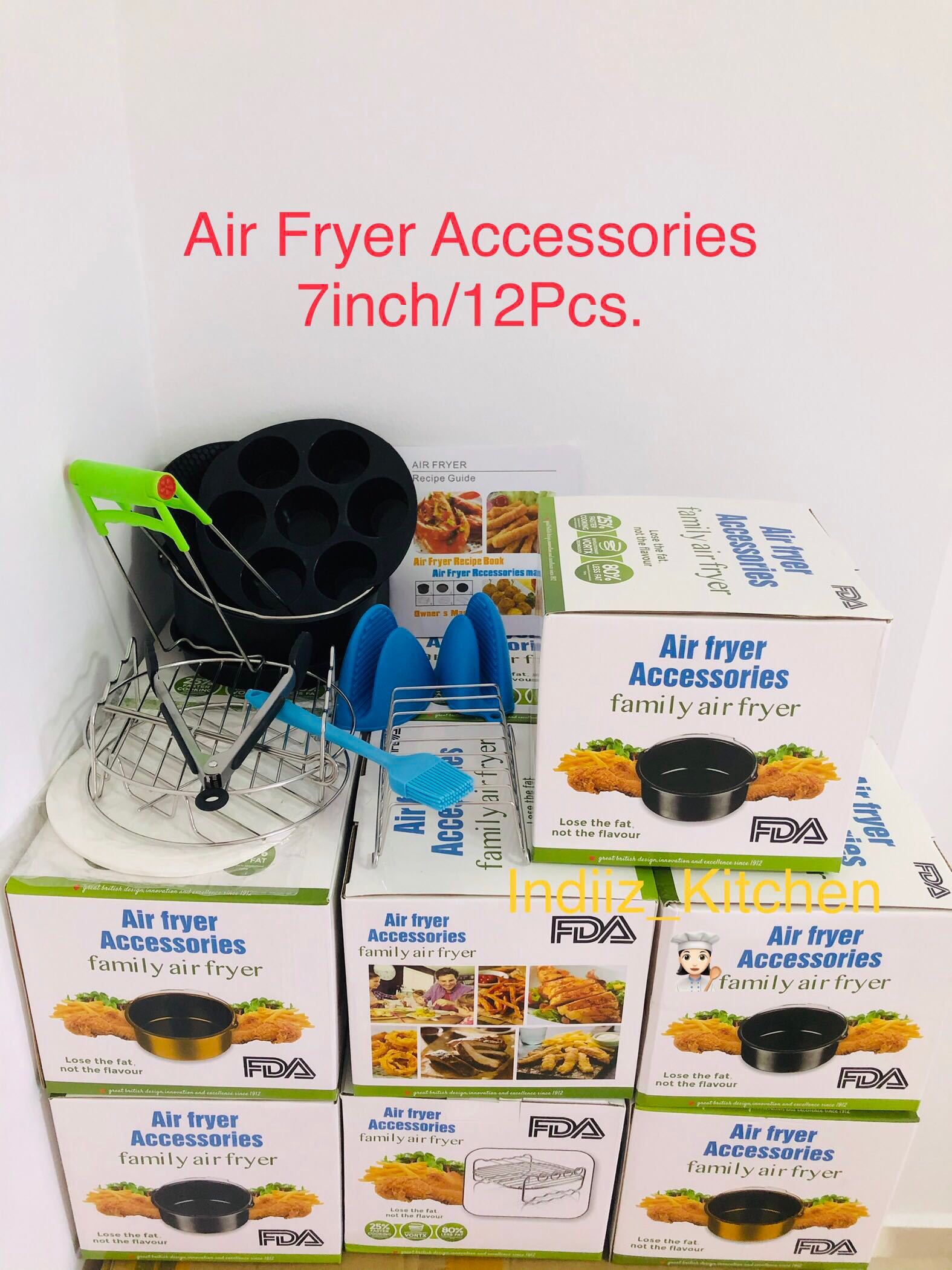 7 Inch OR 8 Inch Air Fryer Accessories Set - 12 Pcs
