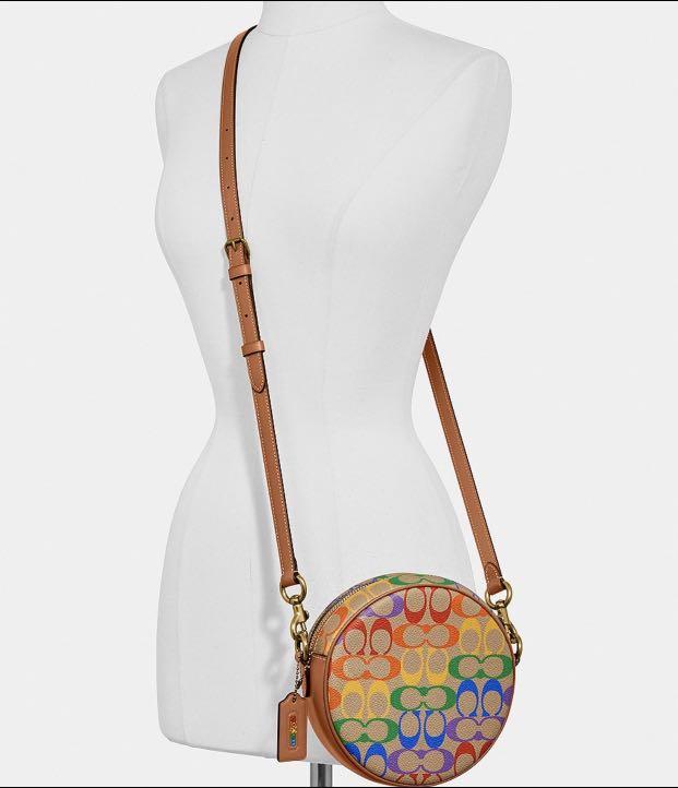 Coach signature rainbow outlet circle crossbody bag