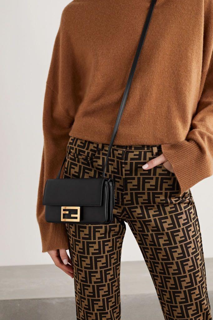Authentic Fendi Duo Baguette leather shoulder bag
