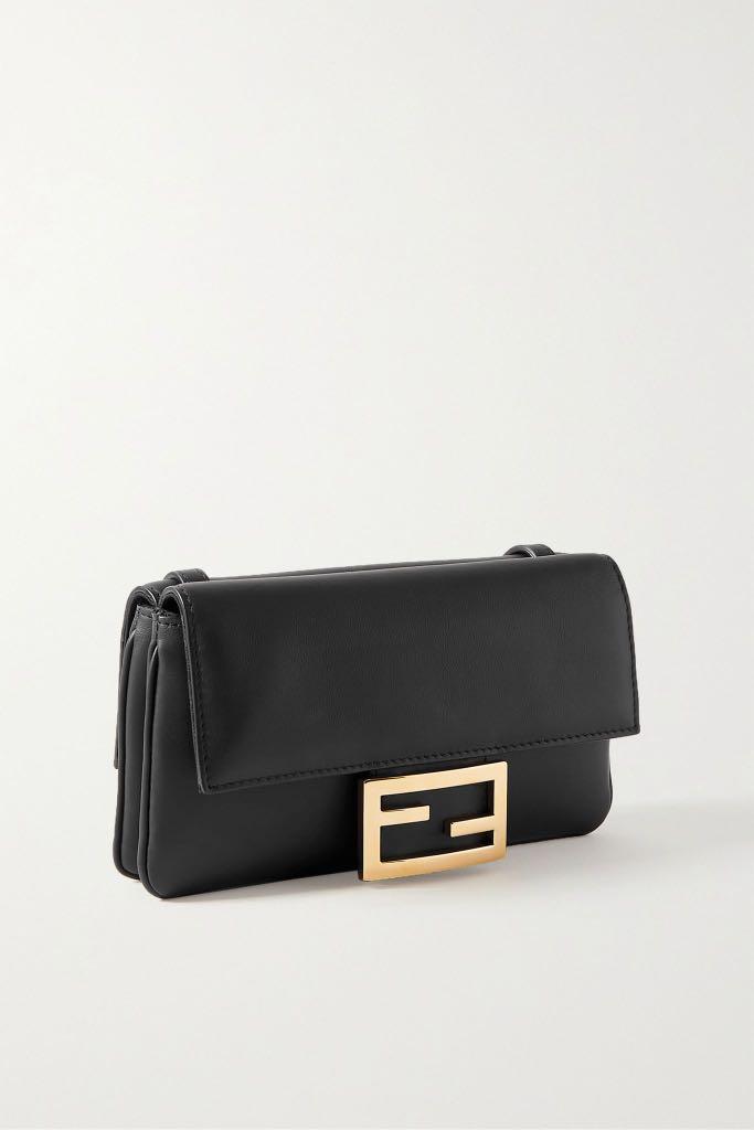 Fendi duo baguette leather shoulder bag on sale