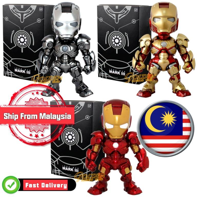 Avengers Iron Man 3 Action Figures 13cm Light Action Function With A Voice Control Lamp Switches Do Q Version Of Doll Model Decoration Collection Figurine Toy Model For Children Gift Toys