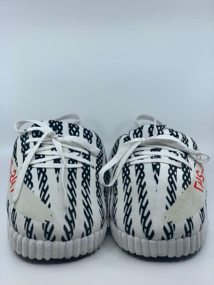 zebra yeezy slippers
