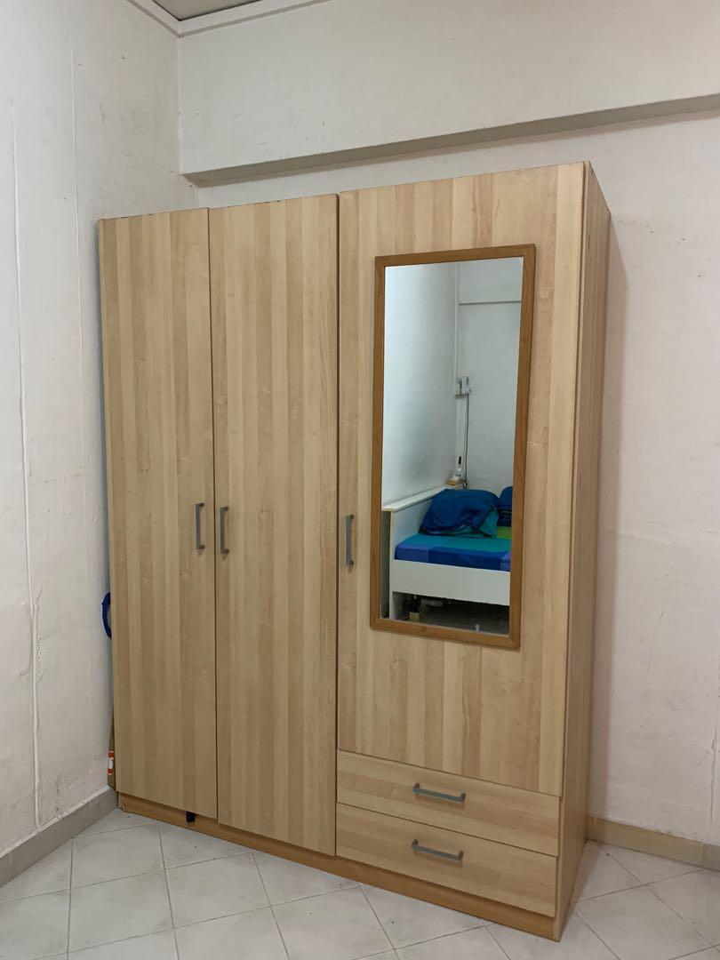 Big Wardrobe Cabinet 3 Doors Ikea Furniture Shelves Drawers On Carousell