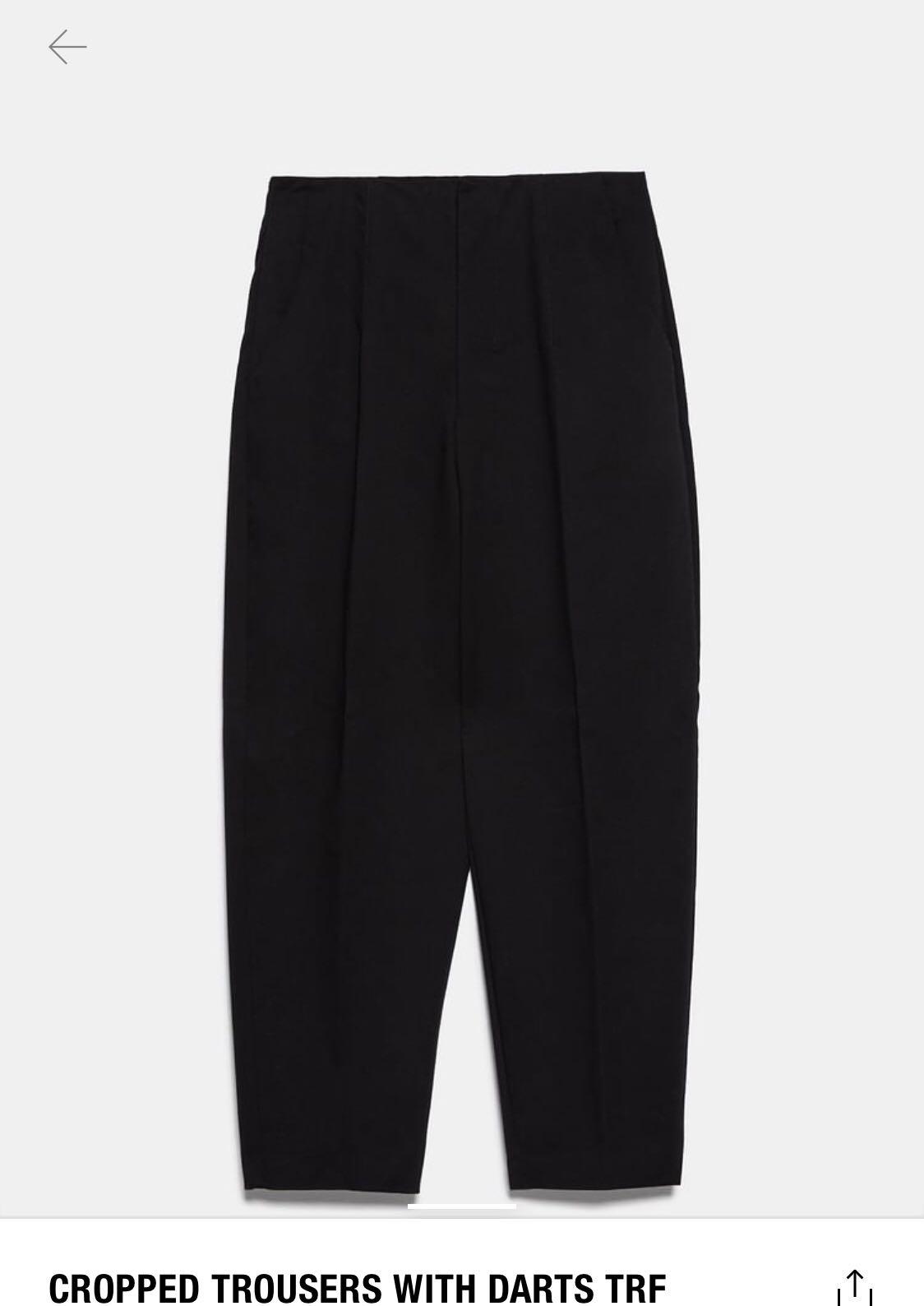 Zara black cropped trousers Clearance