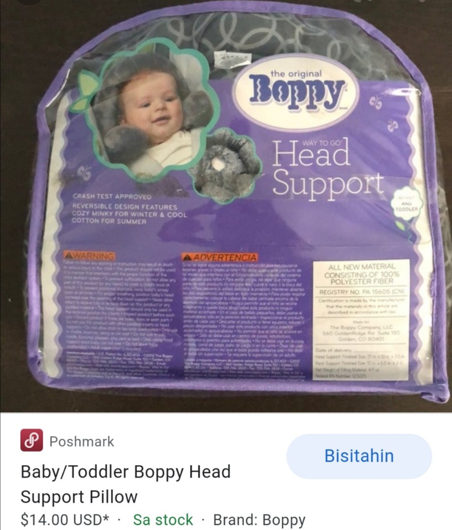 boppy car seat head support