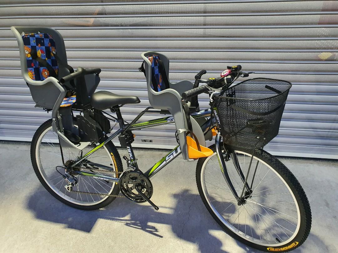 bicycle with 2 child seats