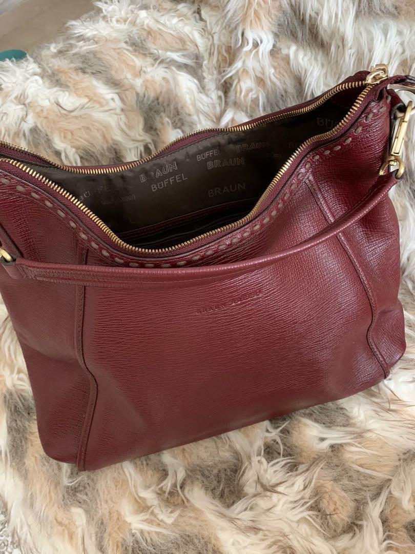 braun buffel leather bag