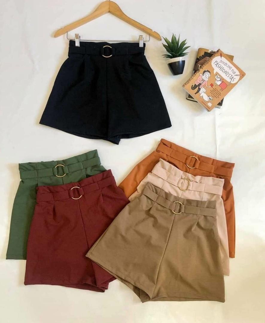 buckle high waisted shorts