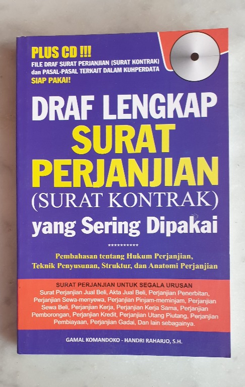 Buku Draf Lengkap Surat Perjanjian Yang Sering Dipakai Pre Owned Buku Alat Tulis Buku Di Carousell