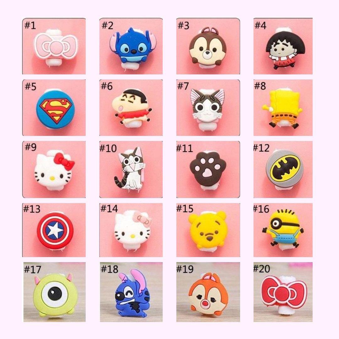 Cable Protector (Category: Cables & Adaptors) located in Singapore. Submitted by thescrubdream (Listing ID 1024573926, Image 2). Description: Break-Resistant Cartoon Cable Protector at $2.50 each. Buy more than 3 to negotiate. We will be offering free delivery too. Catch us @thescrubdream on instagram now!.
