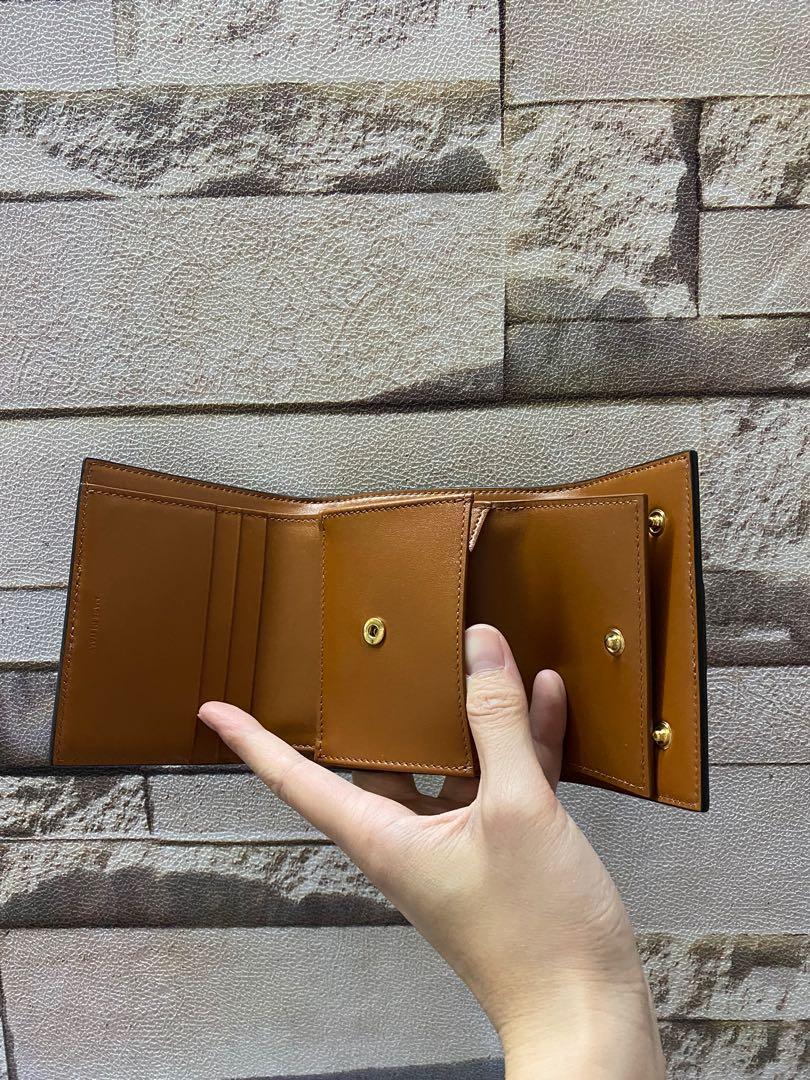 Small trifold wallet in new arrivals triomphe canvas and lambskin