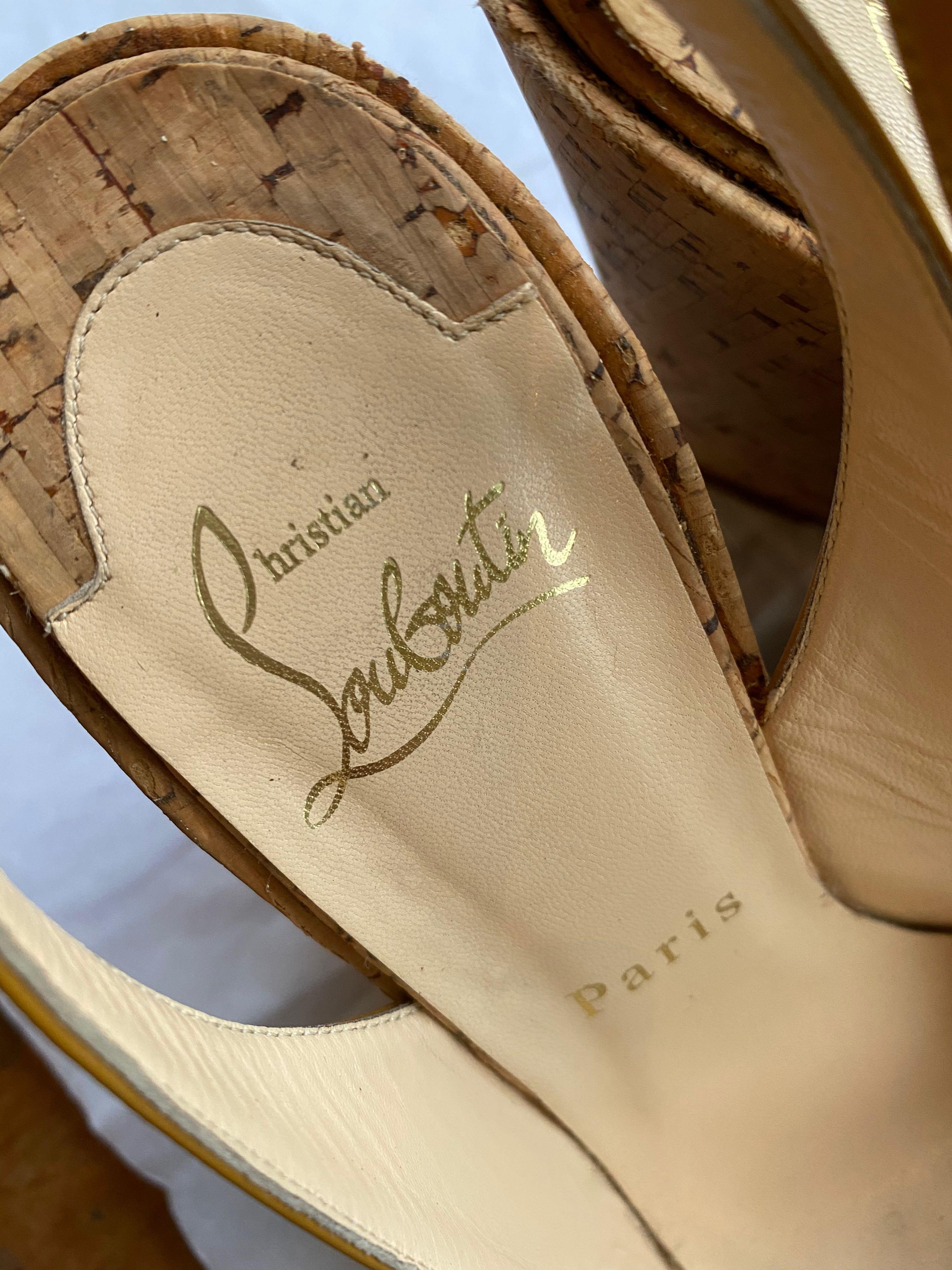 Christian louboutin cork wedges outlet