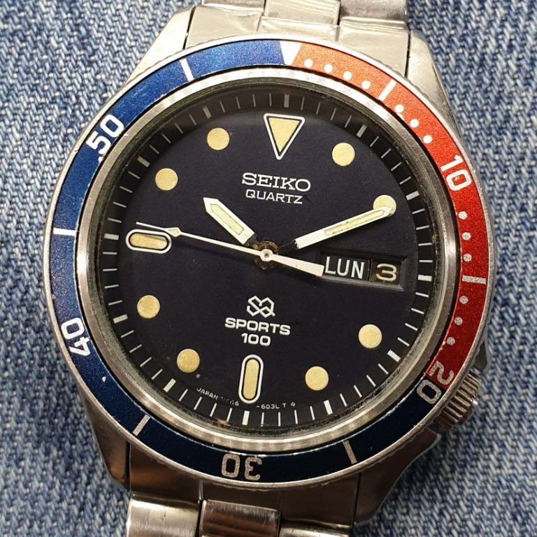 Classic 1979 Seiko SQ Sports 7546-604A Pepsi Quartz Watch, Women's Fashion,  Watches & Accessories, Watches on Carousell