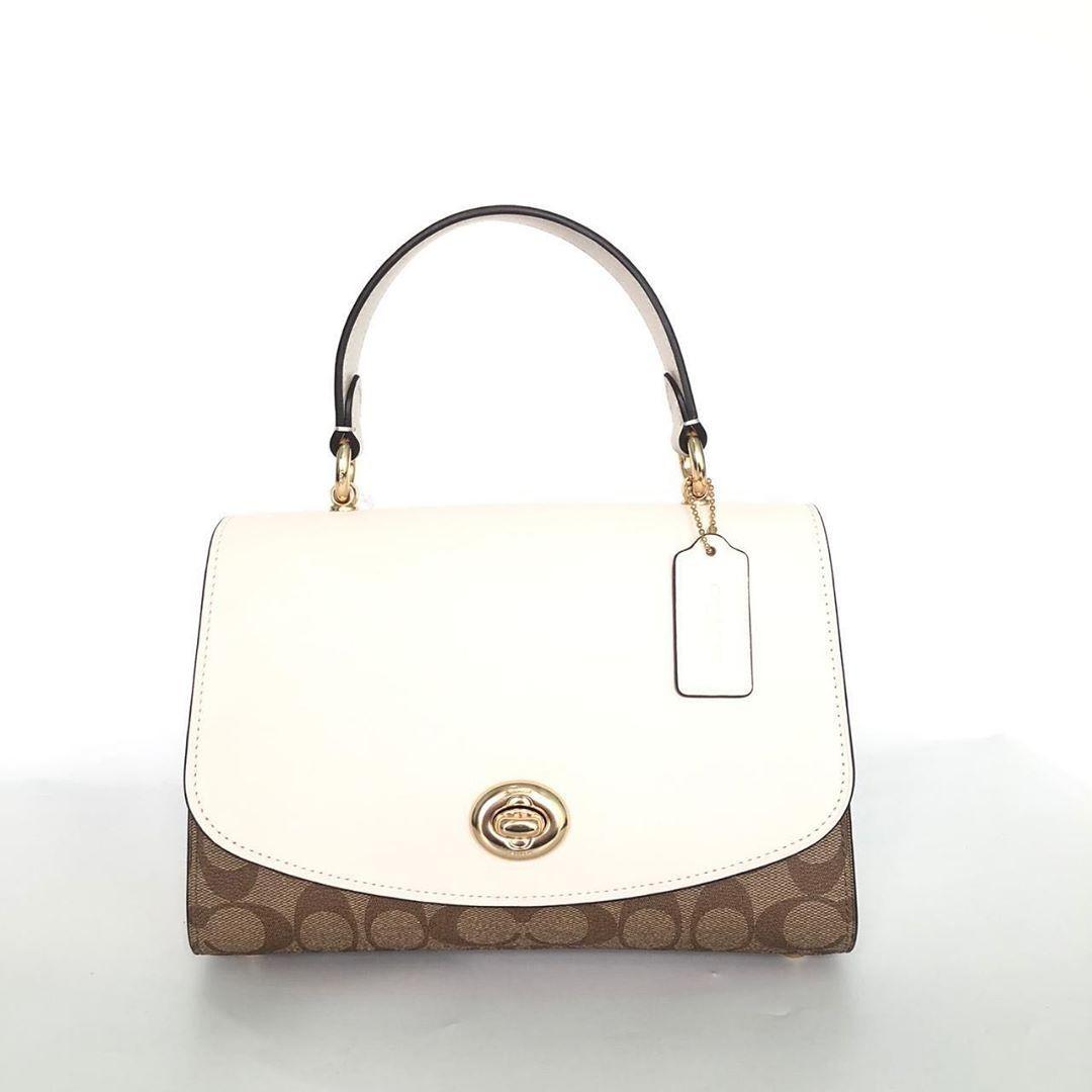 Coach 76620 tilly satchel sign khaki chalk size 25 x 18 cm