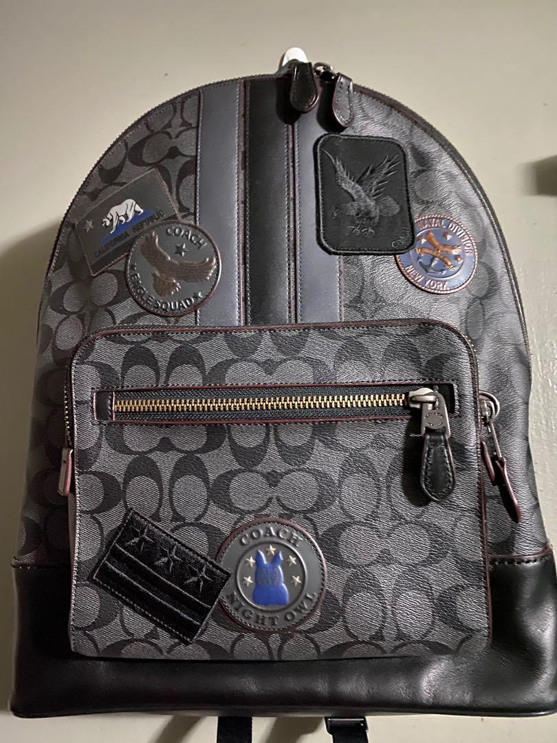 COACH WEST BACKPACK WITH VARSITY STRIPE AND SPACE