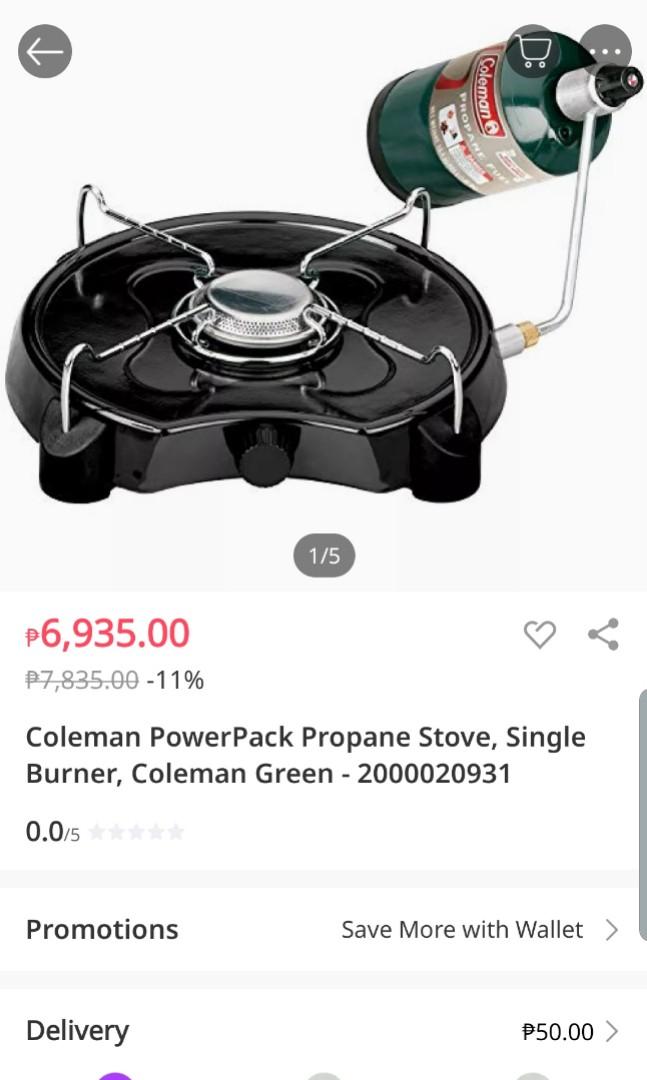Coleman 2000020931 One Burner Powerpack Stove, Black