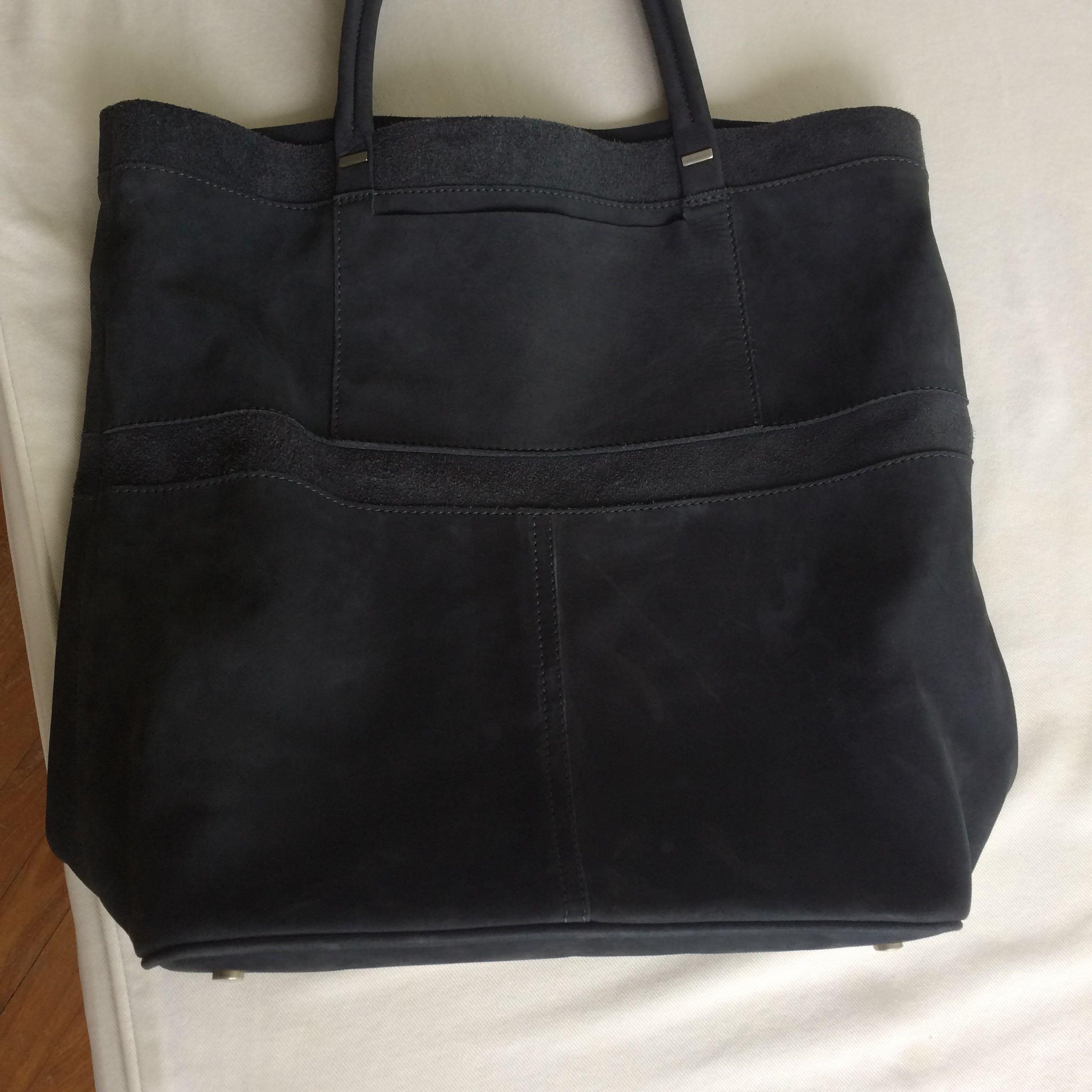 large navy tote bag