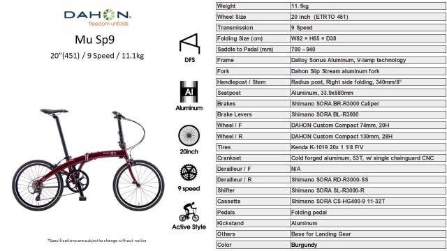 Dahon sp9 best sale